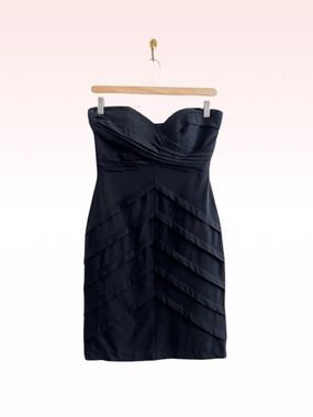NICOLE MILLER Black Strapless Mini Dress (Sz 4)